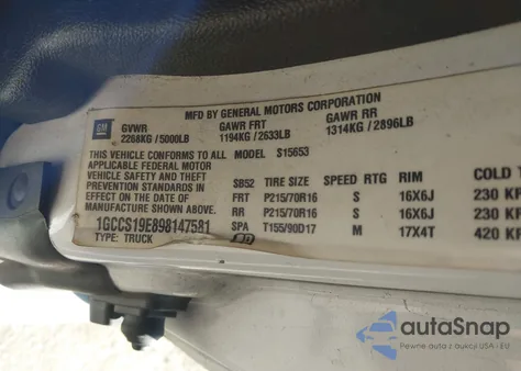 2009 Chevrolet Colorado Work Truck z USA, uszkodzony, nr VIN 1GCCS19E898147581